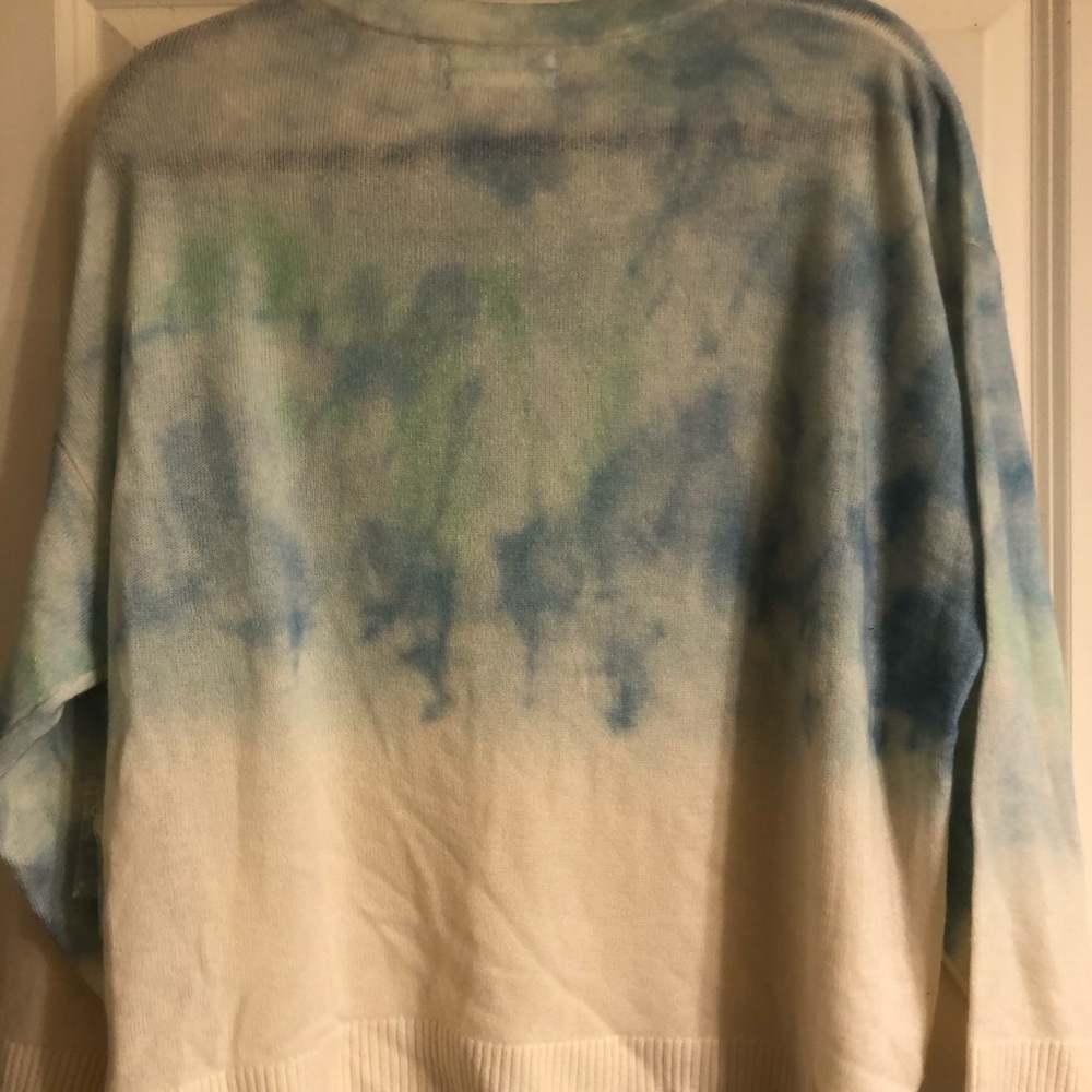 NWT Anthropologie A+ tie dye cashmere crew neck sweater, size 1X - Picture 3 of 7